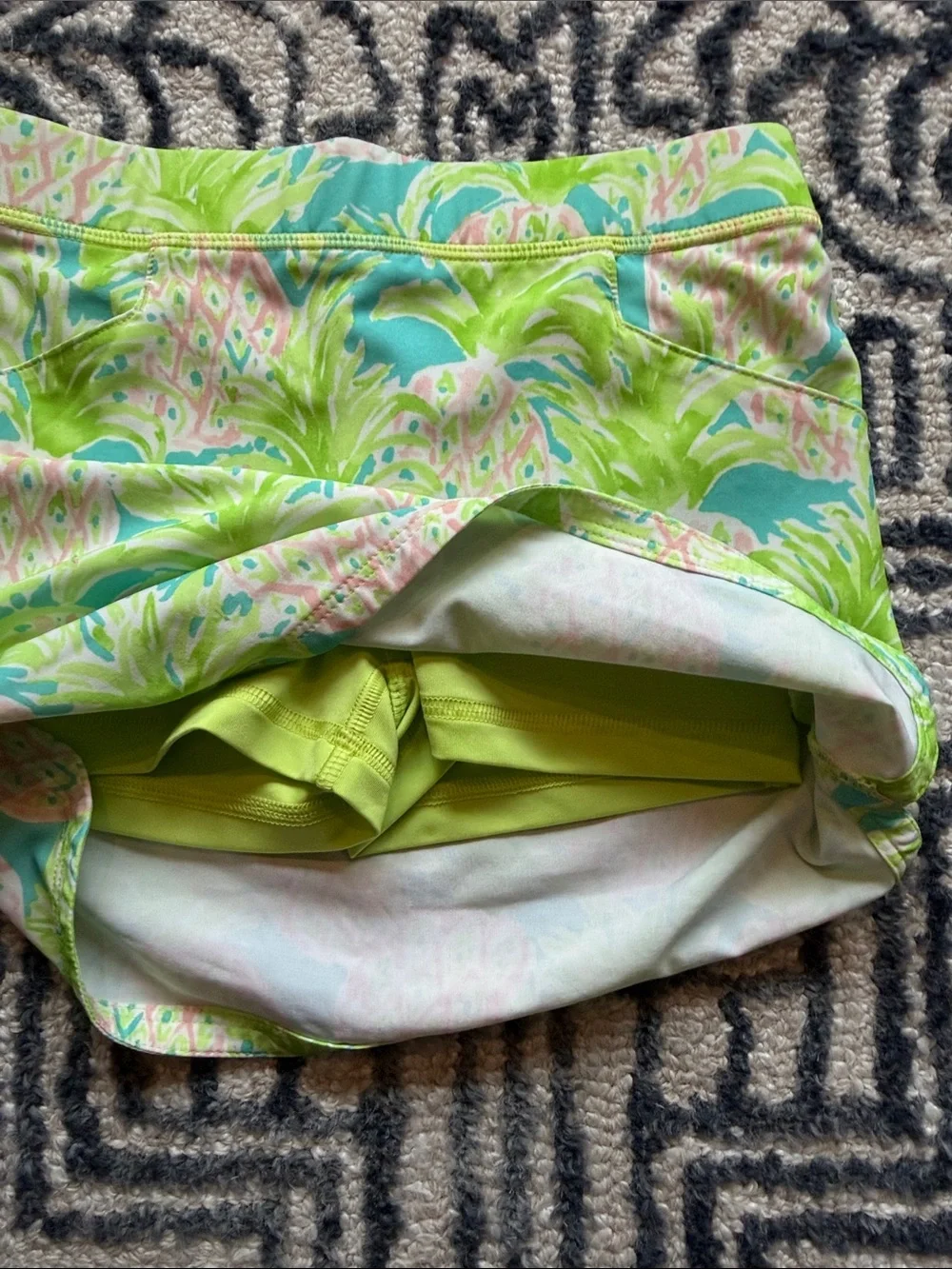 RLX Ralph Lauren Pineapple Print Skort in Aqua, Lime & Pink